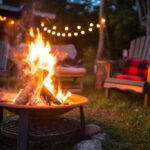 mit Familie am Feuer